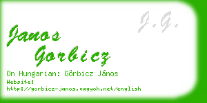 janos gorbicz business card