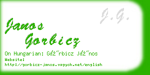 janos gorbicz business card